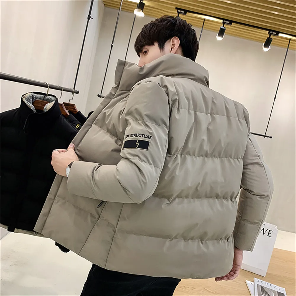 Khaki WWKK Мужские осенне-зимние куртки пальто хлопковые теплые мужские уличные модные брендовые мужские куртки Уличная удобная куртка - Цвет: Khaki