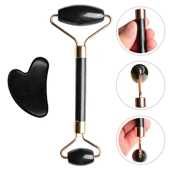 

1 Set of Double End Roller Massage Roller Obsidian Roller Beauty Care Tools for Eye Massaging Body