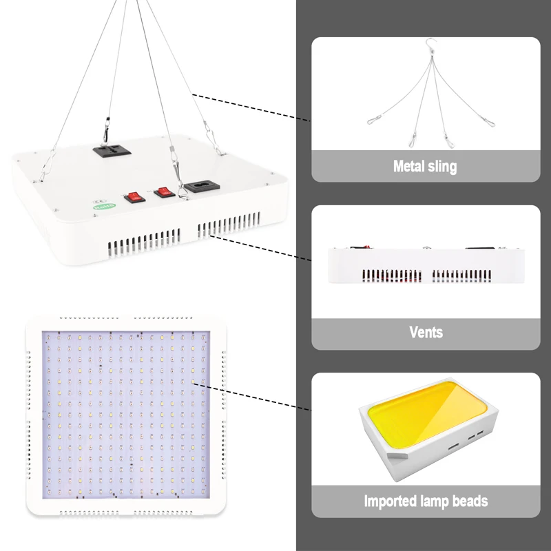 1000W Phytolamp For Indoor Plants 240 Leds Grow Light Full Spectrum Indoor Cultivation IR Phyto Lamp For Seedling and Blooming