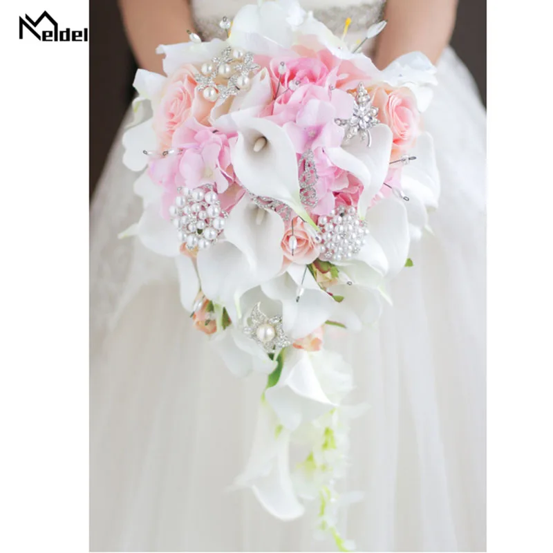 Meldel свадебный букет Искусственные розы Свадебные цветы Свадебные букеты невесты Калла Лилия свадьба цветы
