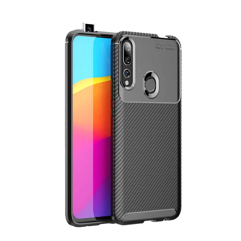 

HuaWei Honor 9X Case Fashion Anti-fall Cover For Honor 9 X HuaWei P Smart Z Y9 Prime 2019 Luxury Carbon Fiber shockproof Cases
