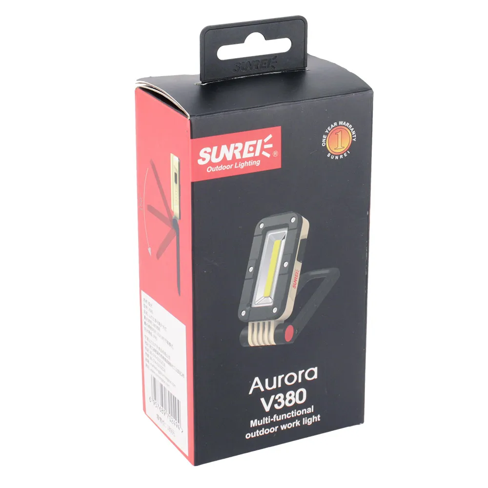 SUNREI V380 открытый палаточная лампа 5-режимный складной Водонепроницаемый магнит Портативный фонарики с 2600 мА/ч, Батарея рабочий свет