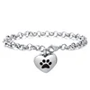 Dropshipping Engraved Heart Pets Paw Urn bracelet,heart charms memorial ashes urn bracelet jewelry makings keepsake 4