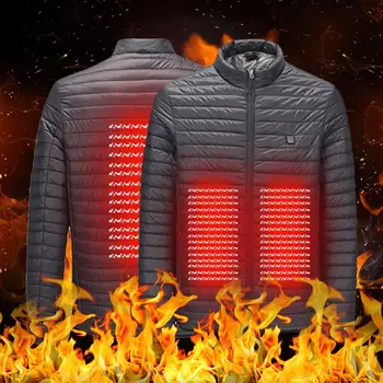

Men Women Heating Jacket Winter Outdoor USB Infrared Hooded Hiking Electric Windproof Thermal Sports Climbing Hiking Heated Coat