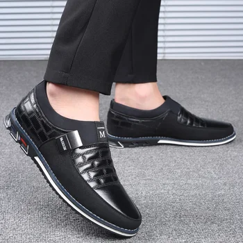 

Autumn winter plush warmth Oxfords Leather Men Shoes Fashion Casual Slip On Formal Business Wedding Dress Shoes Big Size