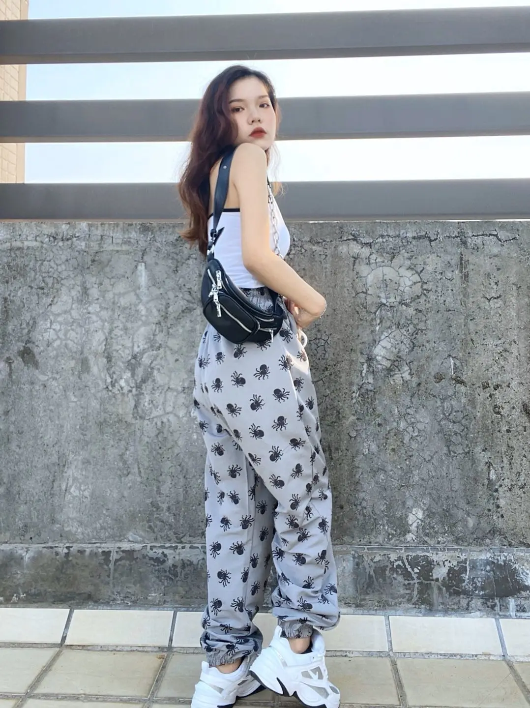 HOUZHOU Sweatpants Women Korean Style Harajuku Pants Streetwear Women Joggers Autumn Fashion Track Pants Women Print Trousers