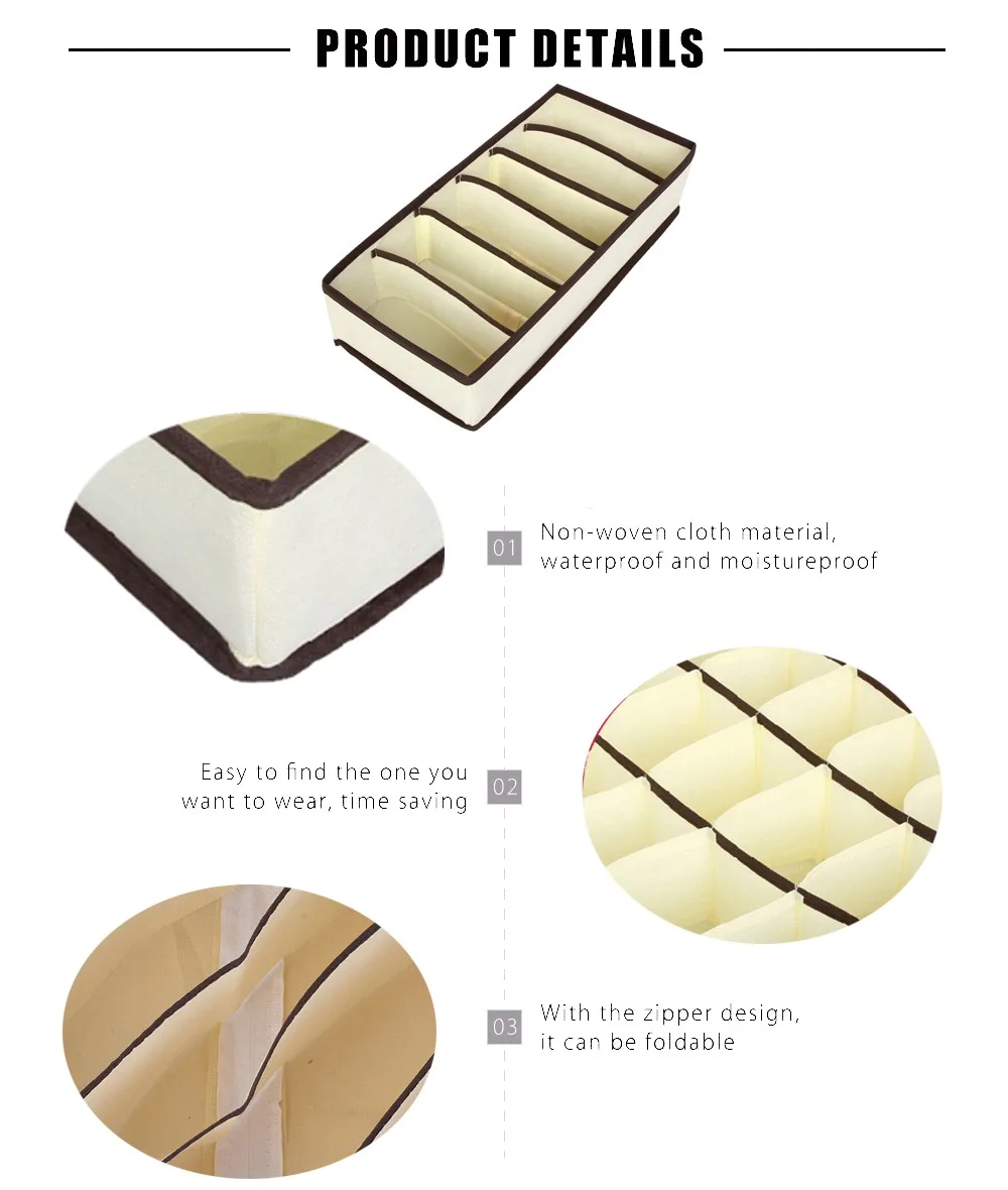 Для Хранения нижнего белья, бюстгальтеров коробка нетканый шкаф с выдвижными ящиками органайзер для контейнер шарф носок складной Мульти-Размер