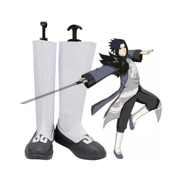 

Naruto Sasuke Uchiha Cosplay Boots White Shoes Custom Made Any Size for Halloween Comic-con Cosplay Accessories