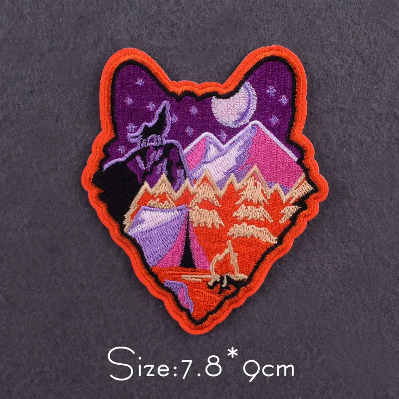 DIY Wildnis Patches Stickerei Patch Für Kleidung Eisen auf Patches auf Kleidung Whale Landschaft Berg Patch Abzeichen für Kleidung – Detail 6