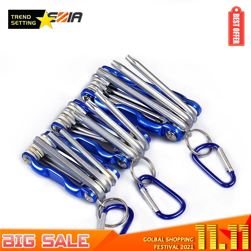 Portable Folding Hexagonal Wrench Set Metric Metal Chave Torx Allen Key Hex Screwdriver Wrenches Hand Llave Hexagon Spanner Tool |