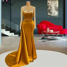 gold evening wear tops