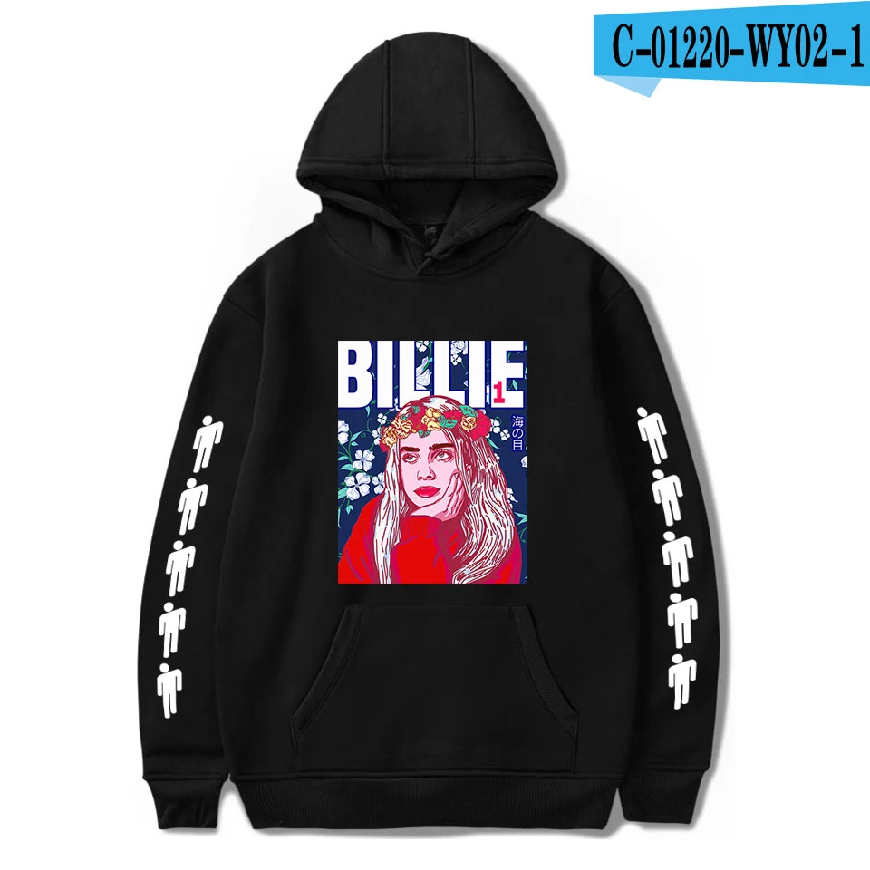 Billie Eilish популярная худи Женская Мужская Толстовка Новая модная куртка осенний и зимний комфортный для мальчиков и девочек белый пуловер - Цвет: As picture