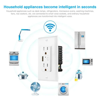 

2.4A 5v USB Interface Voice Accessories Wall Outlet Countdown Divided Control Home General WIFI Smart Socket Convenient US Plug