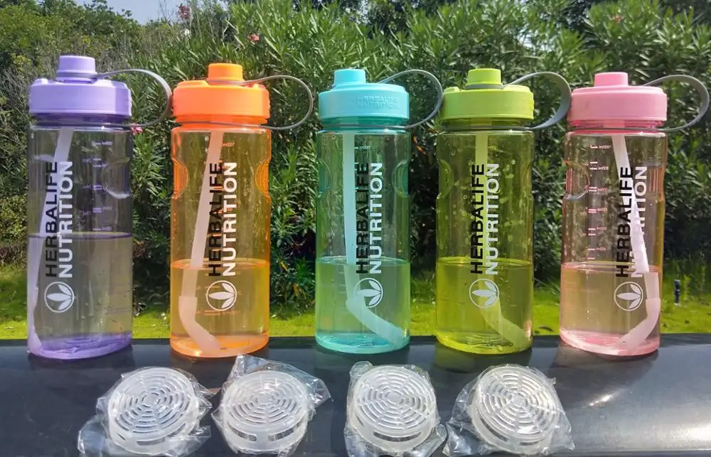 

Direct factory price 1000ml/2000ml Purple Orange Green blue Pink color Herbalife Nutrition Straw water bottle