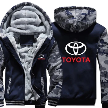 

Toyota Hoodies Winter Camouflage sleeve Jacket Men Wool Liner Fleece Toyota Sweatshirts
