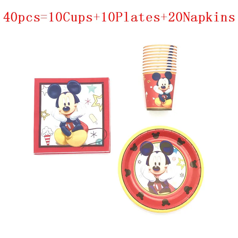 Disney Red Mickey Mouse Theme Kids Birthday Party Paper Cup Plate Napkin Event Party Baby Shower Paper Tableware Set Supplies