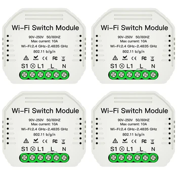 

2 Way Wifi Smart Light Switch Diy Relay Module Smart Life/Tuya APP Wireless Remote Control Works with Alexa Echo Google Home(4Pc