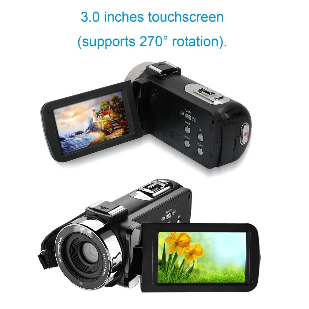 Цифровая видеокамера FHD 1080P IR 24MP 16X с цифровым зумом с микрофоном и 3," ЖК-экраном 270 градусов