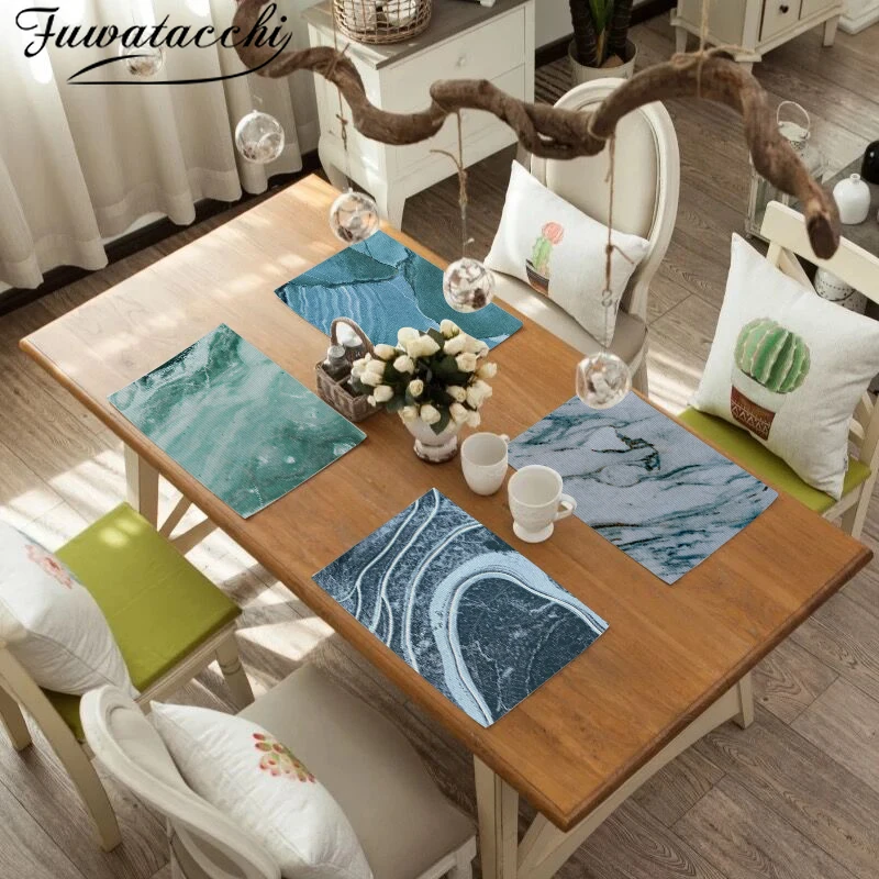 

Fuwatacchi Placemat For Kitchen Table Marble Pattern Place Mats Insulation Waterproof Placemats Cup Pad Home Decor Table Mat