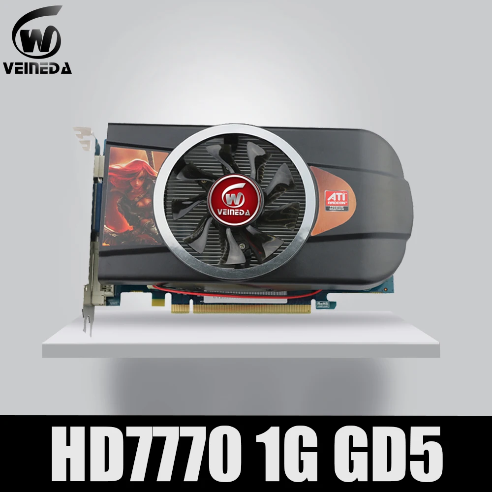 Видеокарта VEINEDA HD7770 1 ГБ 128 бит GDDR5 для ATI Radeon Games|graphic card|ati radeongraphic card ati |
