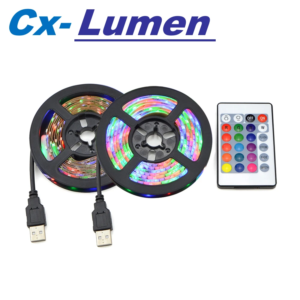 

DC 5V USB 2835 LED RGB Strip lamp RGB Book light Bulb TV Background Decor Lighting Ribbon desk decor tape Strings 1M 2M 3M 4M 5M