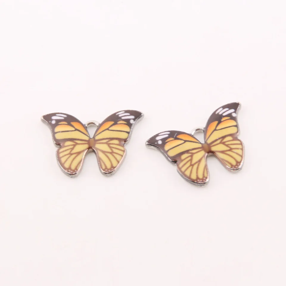 10 Schmetterling Anhänger Emaille Charms - Bunte DIY Schmuckzubehör Für Armbänder & Halsketten
