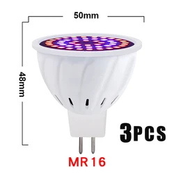 LED Grow Light Bulbs - Full Spectrum Indoor Plant Lighting for Greenhouse & Hydroponic Seeding (3 Pack) (MR16)
