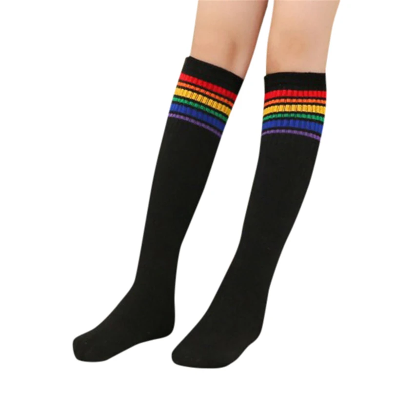 Хлопковые носки для детей ясельного возраста однотонные Гольфы с радугой для маленьких мальчиков и девочек детские мягкие удобные теплые носки, skarpety От 3 до 5 лет, A20