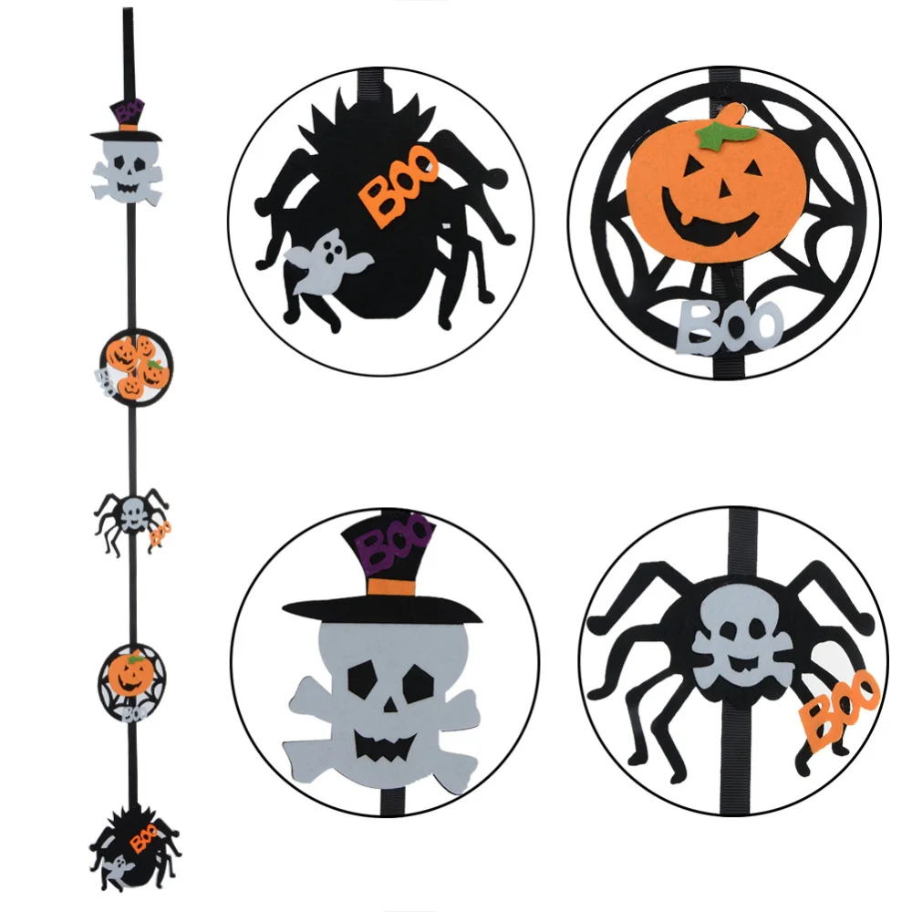 

3 Pcs New Halloween pendants Halloween Hanging Pumpkin Spider Ghost Bunting Banner Pendant Party Decoration Supplies