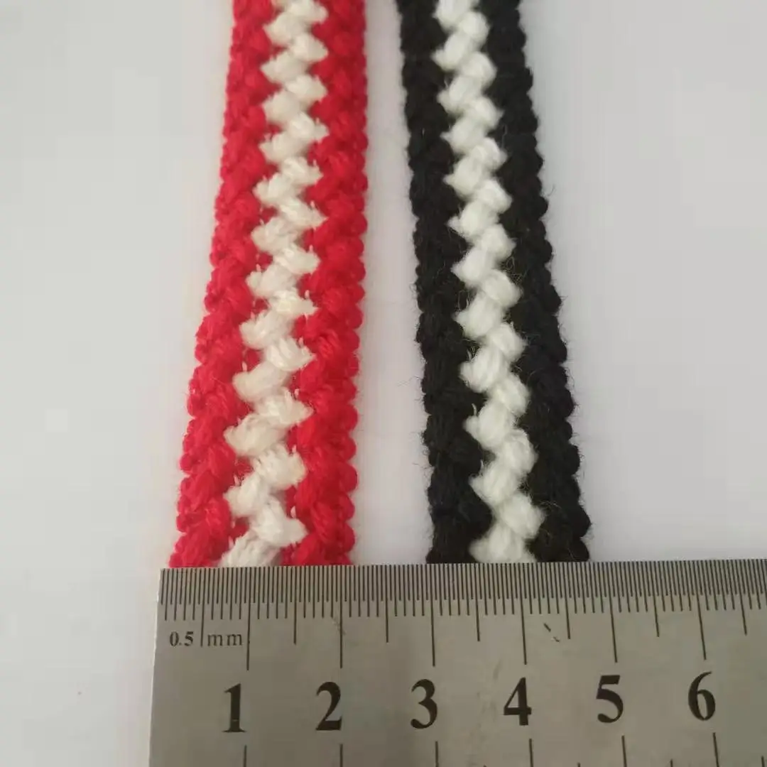 2cm width Braid Webbing cotton thread Woollen Red White Braid ribbon for Sweater 1yard
