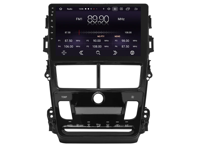 Discount Gift Camera Car Radio for Toyota Vios Yaris 2018 AT Android 9.0 GPS Navigation Bluetooth Touch screen Car Audio Stere Multimedia 5