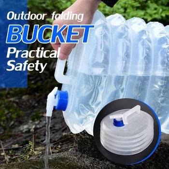 

Folding Bucket Outdoor Collapsible Foldable Water Bags Container Camping Hiking Portable Survival Water Storage Carrier Bag
