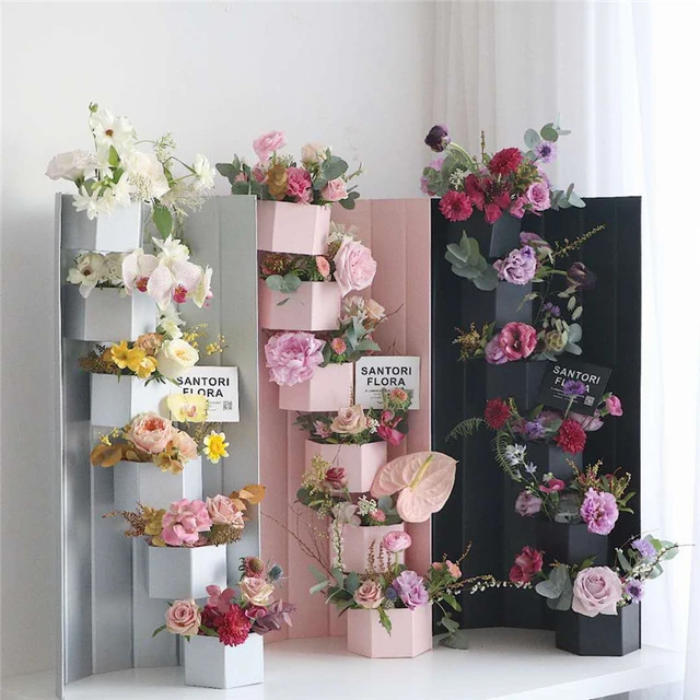  9 cajas de flores para arreglos, caja de regalo