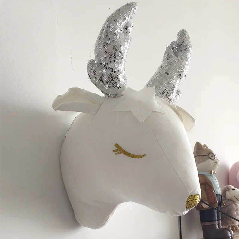 Украшение для детской комнаты, 3D головы животных, слон, олень, единорог, голова, Настенный декор для детской комнаты, украшение детской комнаты
