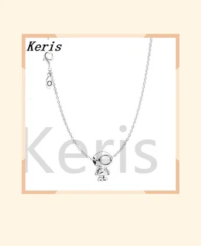 

100% 925 new sterling silver 1:1:1 zt0203 Happy astronauts Female charm necklace gift original jewels