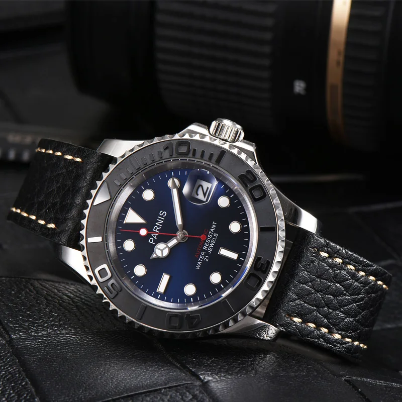 PARNIS механические Автоматические Мужские часы Diver Miyota 8215 браслет из нержавеющей стали мужские часы relojes para automaticos - Цвет: 16