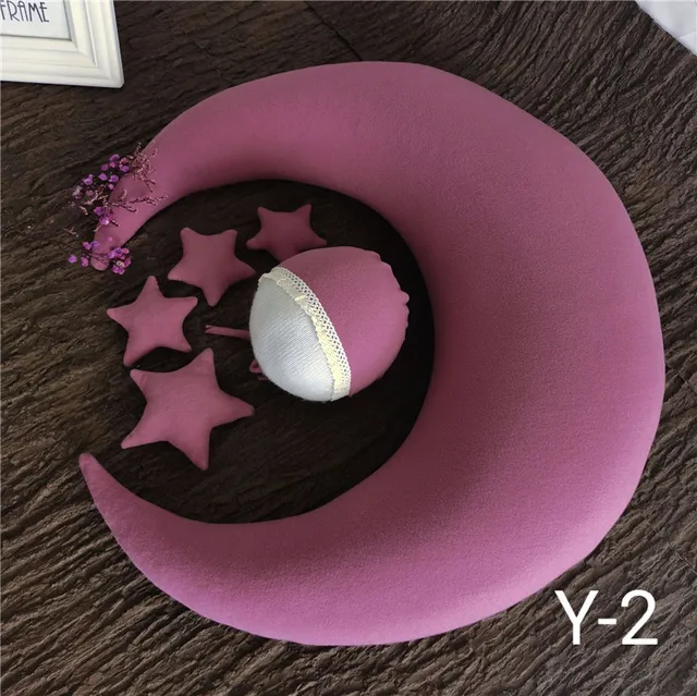Baby Photography Accessories Newborn Props Moon Pillow Star Hat Set Studio Boy Girl Photo Shoot Background Fotografia Blanket Color 2