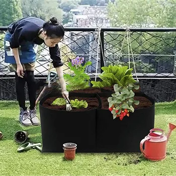 

Fabric Raised Garden Bed Rectangle Breathable Planting Container Growth Bag #30