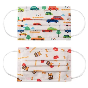 

10Pcs/Set Children 3 Layers Disposable Cartoon Pollution Dustproof Mouth Mask