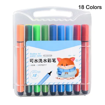 

DIY Craft Portable Student Highlighting Watercolor Painting Stationery Washable Writing Drawing School Marker Pen Set Kids Gift