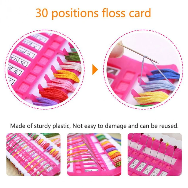 Sewing Needles Holder Embroidery Floss Thread Organizer 30 Positions Cross Stitch Row Line Tool Set DIY Sewing Tools Portable 3