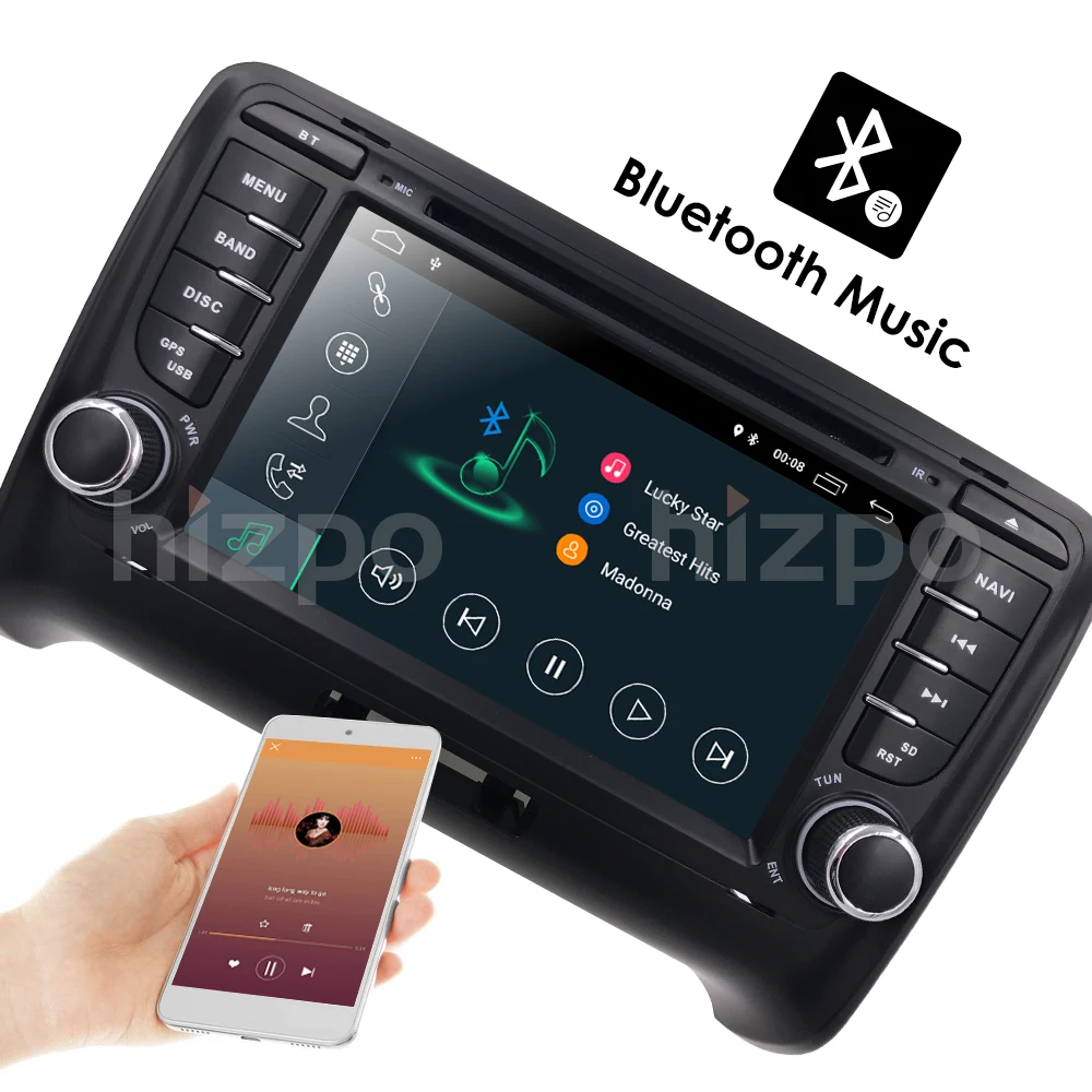 Best Android 9.0 4-Core Car Radio Stereo DVD Player GPS Navigation For AUDI TT MK2 DAB OBD2 Bluetooth Headunit +Free Rear Camera+Map 5