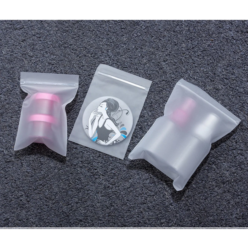 100Pcs/Lot Froted Transparent Plastic Packing Bags for Clothes Ziplock Storage Bags for Accessories Books Travel Split Bag