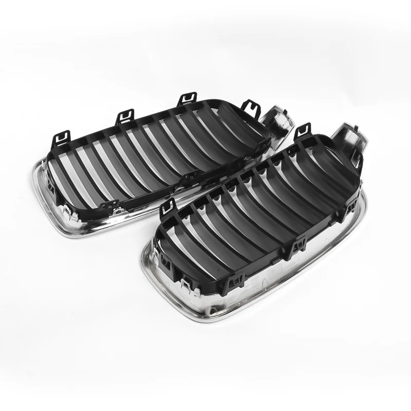 MagicKit for BMW F30 F31 F35 3 Series 2012- 1Pair Front Kidney Grill Grilles Chrome With Black Car Styling Racing Grille