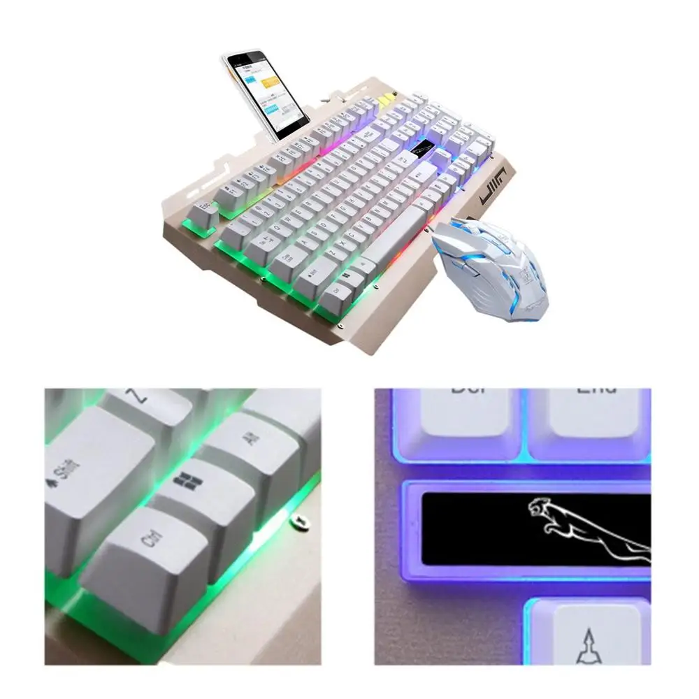 G700 Game Luminous Wired USB Mouse and Keyboard Suit With Rainbow Backlight LED Lights Mechanical Keyboard Gaming Mouse
