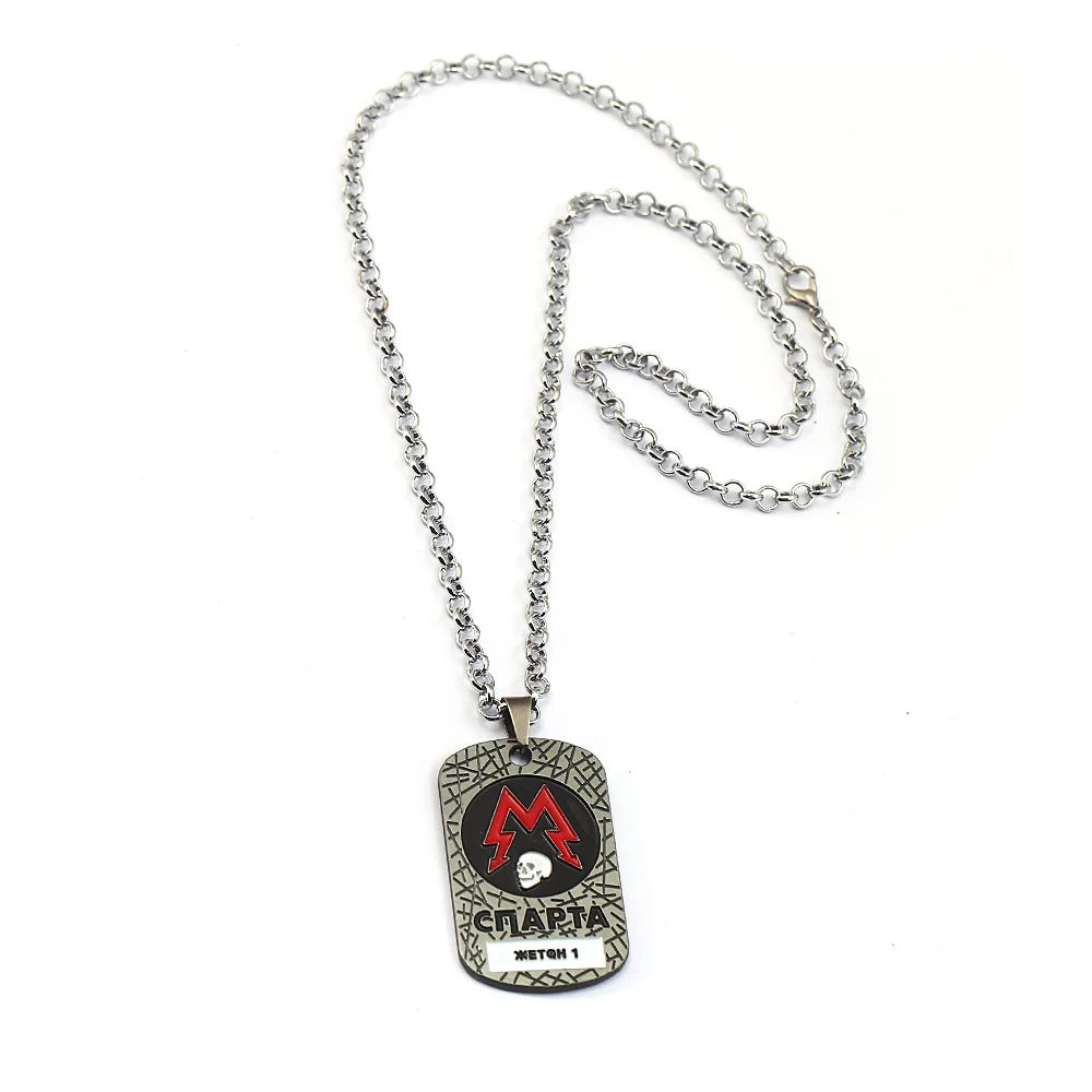 New Metro Exodus 2033 Necklace PC Russian Game Vintage Souvenir Metal Pendant Choker Men Jewelry Dog Tag Gift Link Chain kolye