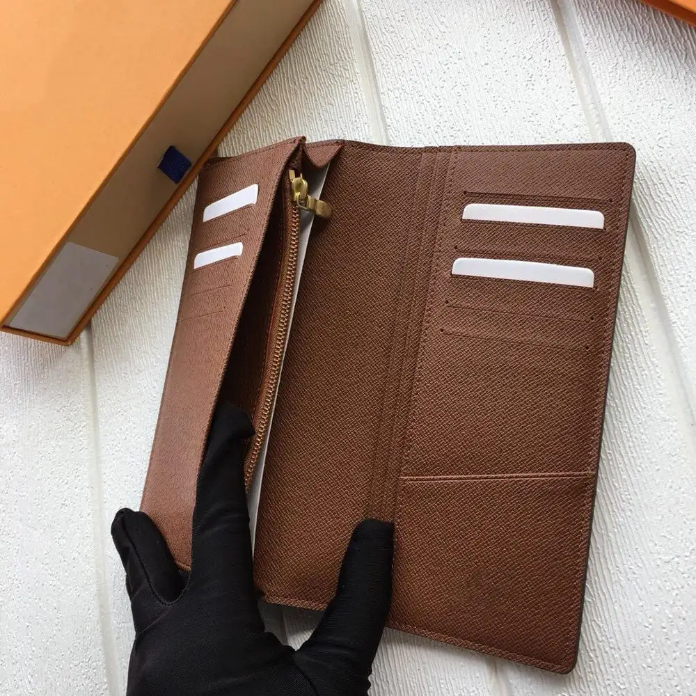 

226# New popular Woman long Wallet credit card holder wallet High quality fold Wallet clutch purse with box Letter Coin Purse