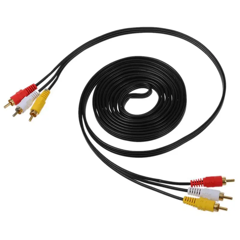 Горячий тройной 3 Мужской RCA Аудио Видео DVD кабель ТВ АВ 2,7 м