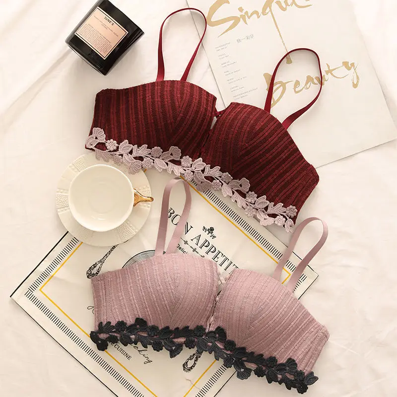 Женский бесшовный бюстгальтер без косточек Roseheart красный с хлопковой подбивкой A