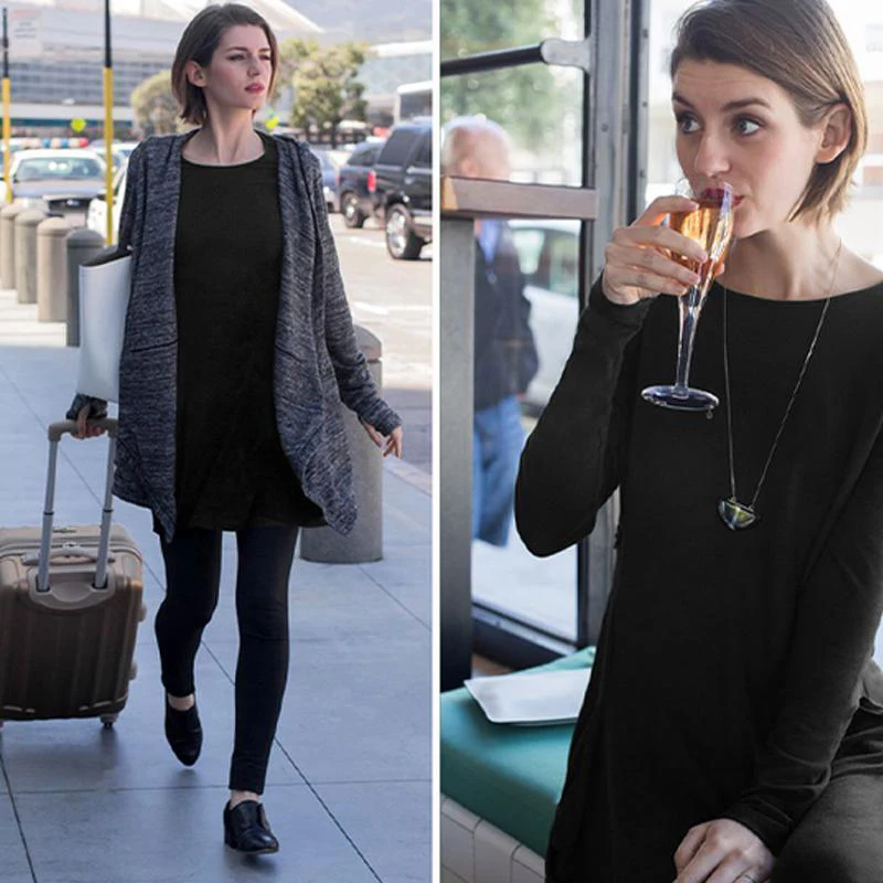 Long Sleeve Sweatshirt Travel Dress For 